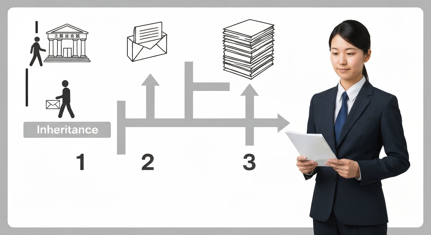 ai_image_1 | 神奈川県川崎市、横浜市やその近郊で相続手続き・相続登記なら「いがり円満相続相談室」 遠方の不動産を相続登記する3つの選択肢(現地訪問・郵送・司法書士依頼)を比較するイメージ