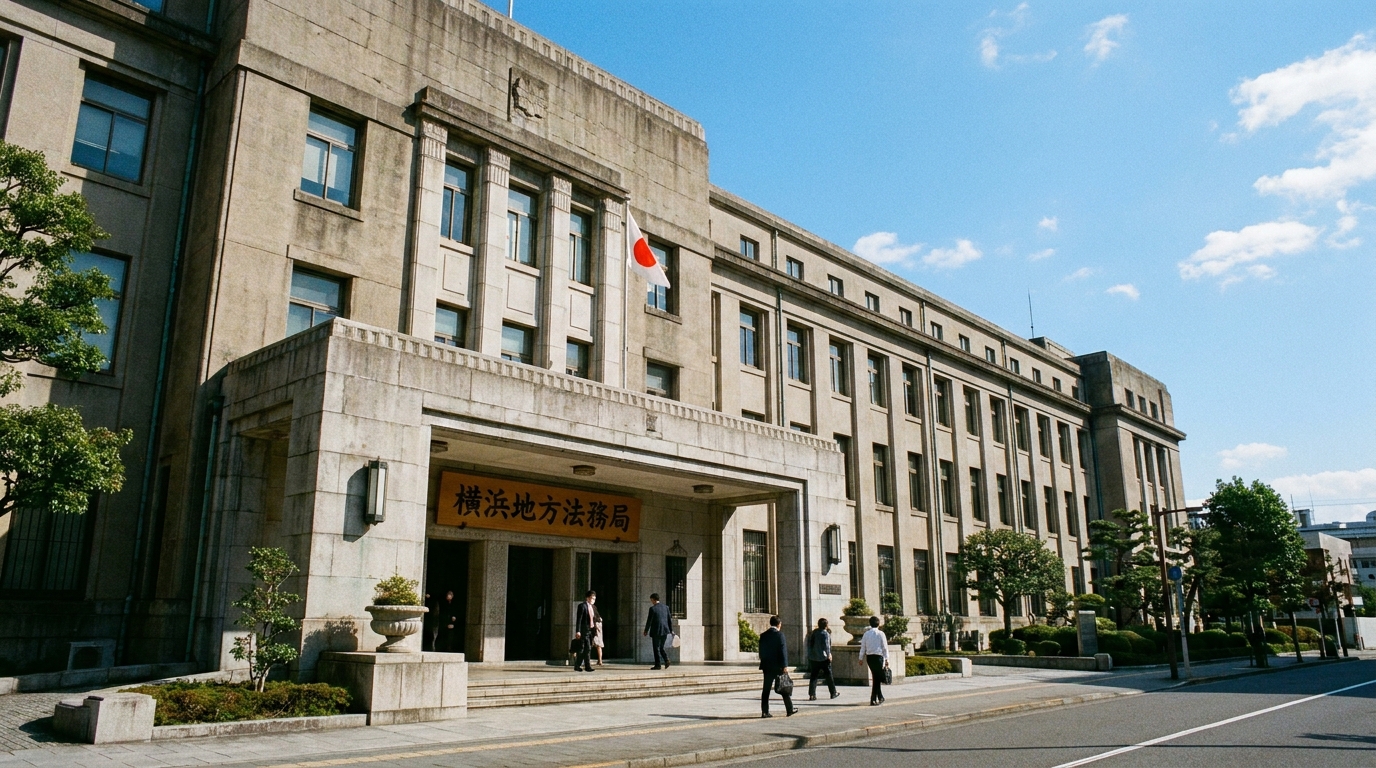 横浜地方法務局の外観。相続登記の申請窓口となる建物。